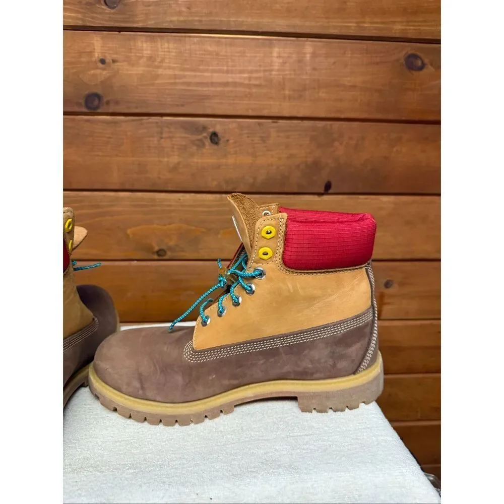 Timberland Men’s Premium 6-Inch Waterproof Retro Boots brown Nubuck Sz 10.5